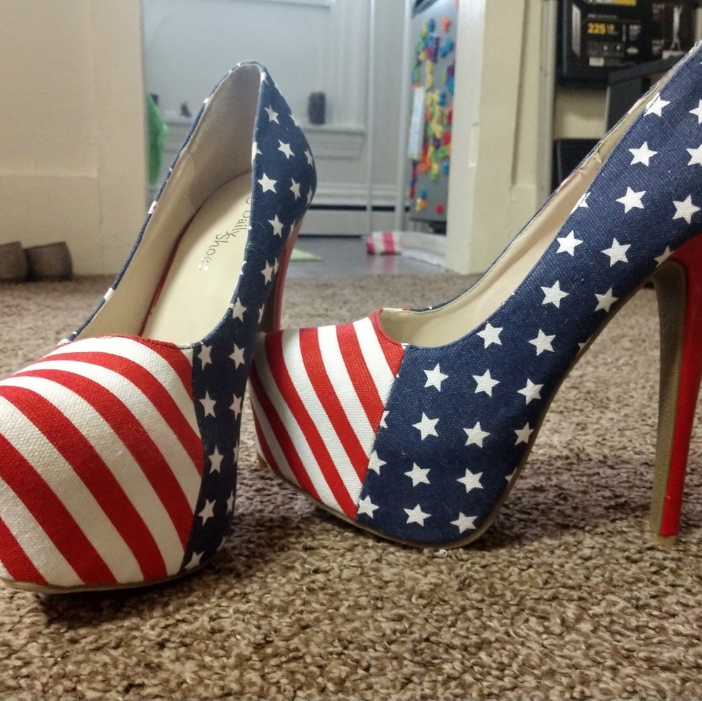 American Flag Platform Stilettos